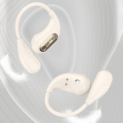 Wireless Open Ear Headphones Bluetooth 5.4 Stereo Sound Earphones with Charging Case Beige