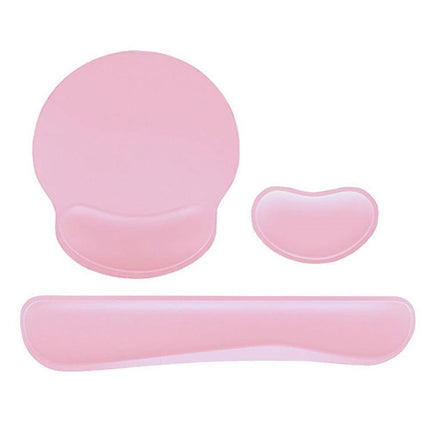 3Pcs Gaming Mouse Pad with Ergonomic Wrist Rest Pink