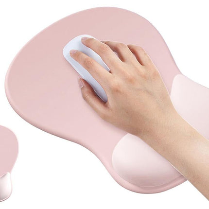 Gel Wrist Rest Mouse Pad Non-Slip Ergonomic Mouse Mat for Computer and Laptop Pink