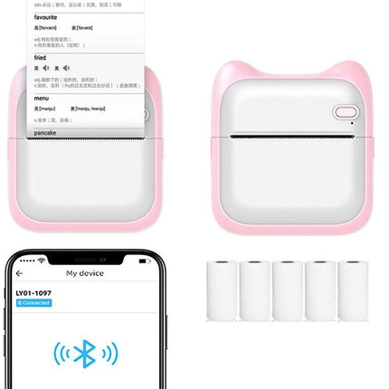 Pocket Bluetooth Thermal Printer Wireless Mobile Inkless Printer for Home Office Cyan