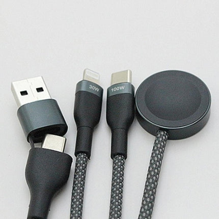 3-in-2 USB-C Charging Cable for Apple Watch iPhone Type-C Multi Fast Charging Cable