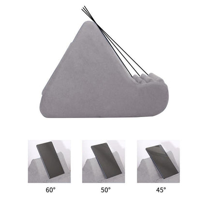 Multi-Angle Tablet Holder Compatible with iPads Lazy Holder Stand for Bed and Desk with 2 Pockets Grey