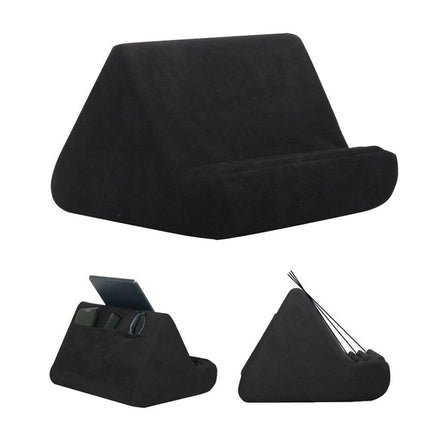 Multi-Angle Tablet Holder Compatible with iPads Lazy Holder Stand for Bed and Desk with 2 Pockets Grey