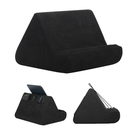 Multi-Angle Tablet Holder Compatible with iPads Lazy Holder Stand for Bed and Desk with 2 Pockets Black