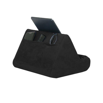 Multi-Angle Tablet Holder Compatible with iPads Lazy Holder Stand for Bed and Desk with 2 Pockets Black