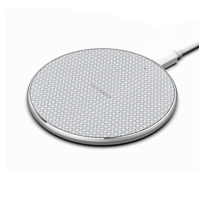 10W Qi Wireless Fast Charger with 1m USB Charging Cable for Smartphones - Silver