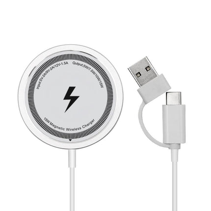 15W Fast Charger for iPhone 16 15 14 13 12 Series Wireless Charger for Wireless Charging Smart Phones White