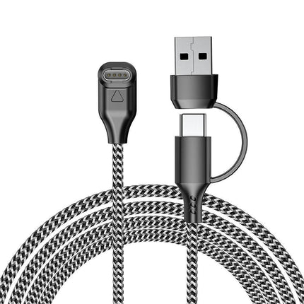 2 in 1 Charger Cable Compatible With Garmin Fenix Venu Forerunner USB A and C Ports