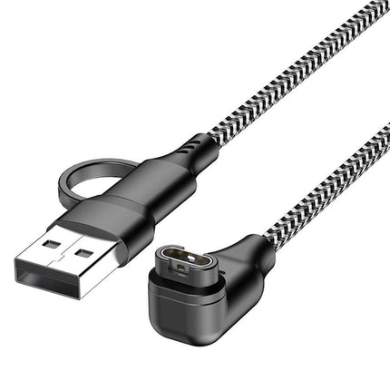 2 in 1 Charger Cable Compatible With Garmin Fenix Venu Forerunner USB A and C Ports