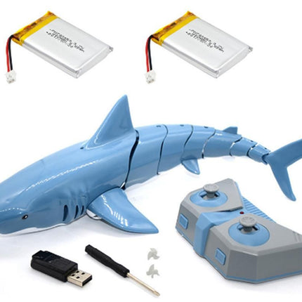 2.4G Remote Control Shark Toy RC Simulation Shark for Swimming Pool Blue