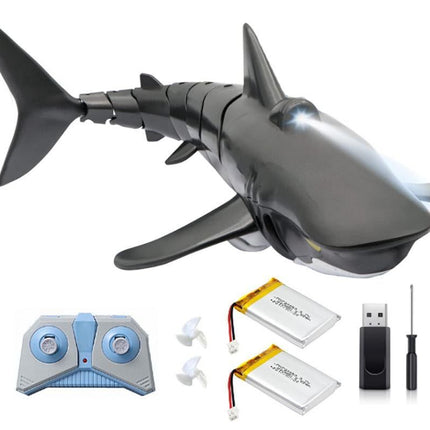2.4G Remote Control Shark Toy RC Simulation Shark for Swimming Pool Gray
