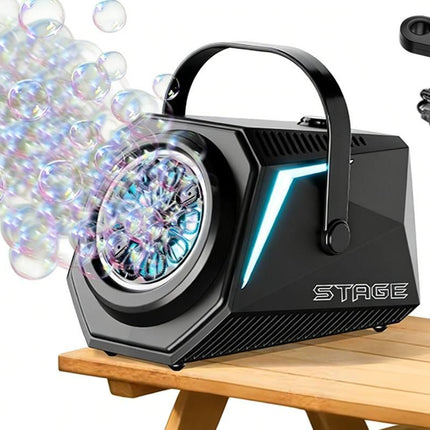 Bubble Machine Automatic Minute Big Bubbles Blower Maker for Outdoor Birthday Parties Black