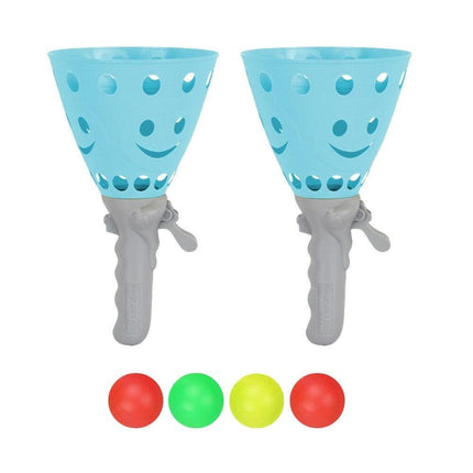 Catch Ball Game with 2 Catch Launcher Baskets and 4 Balls Purple