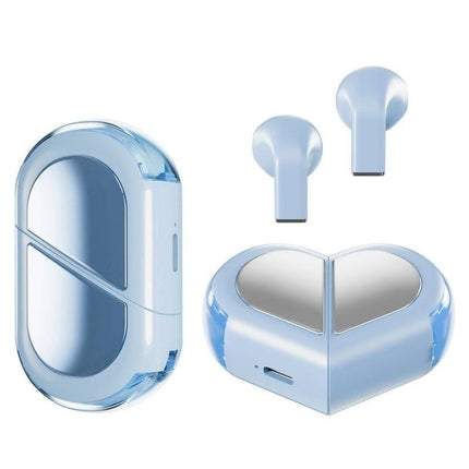 K520 deformable cute heart-shaped bluetooth headset tws compact stereo - white