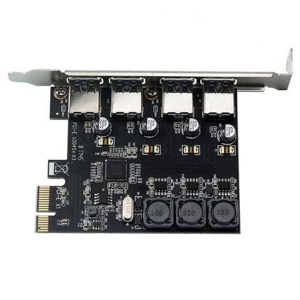 Four Ports USB 3.0 Super Fast 5Gbps PCI-E Expansion Card PCI Express Adapter Converter Card 6A Power Supply Module For Desktop PC
