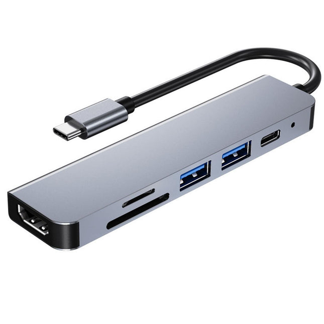 Type c hub 6 in 1 USB docking station HDMI 4K PD USB 3.0 port TF/SD card For MacBook Pro Air/Chromebook/Surface/HP/Dell XPS//Laptop/Galaxy