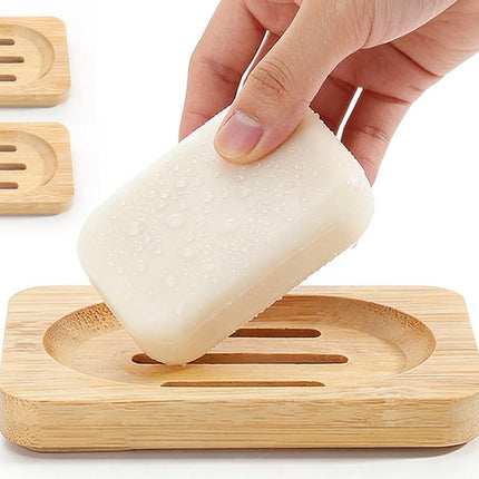 2PCS Wood Soap Dish Storage Soap Holder Soap Tray For Home Bathroom