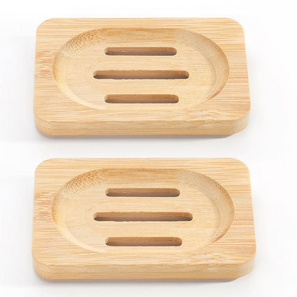 2PCS Wood Soap Dish Storage Soap Holder Soap Tray For Home Bathroom