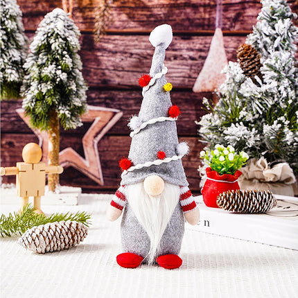Gnome Doll Hat Design Xmas Bearded Doll-Grey