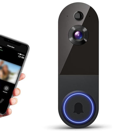 Smart Video Doorbell Camera Wireless Outdoor Doorbell Camera-Black