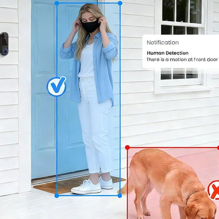 Smart Video Doorbell Camera Wireless Outdoor Doorbell Camera-Black