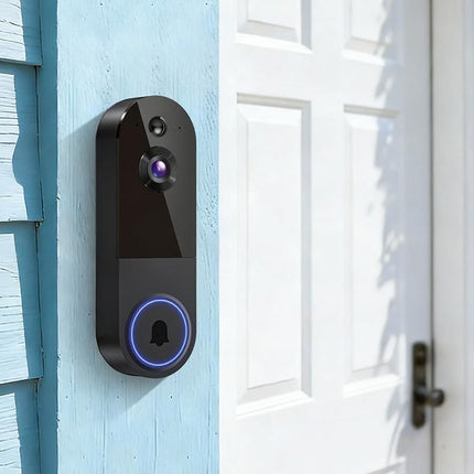 Smart Video Doorbell Camera Wireless Outdoor Doorbell Camera-Black