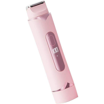 2-in-1 Electric Shaver and Bikini Trimmer with Display Facial Hair Remover-Pink