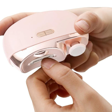 2-in-1 Electric Nail Clipper with Polishing Function-Pink