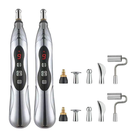 2pcs Electronic Acupuncture Pen Relief Pain Electric Massager Tools for Body Head Neck