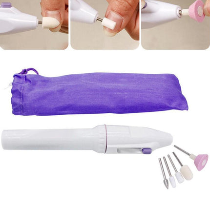 2 Sets Cordless Professional Manicure Pedicure Kit 5 in 1 Electric Nail Drill Machine