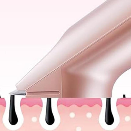 3-in-1 Electric Shaver Nose Hair Trimmer for Face Body Bikini Underarm and Legs - Rose Gold