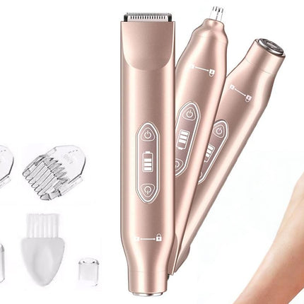 3-in-1 Electric Shaver Nose Hair Trimmer for Face Body Bikini Underarm and Legs - Sky Blue
