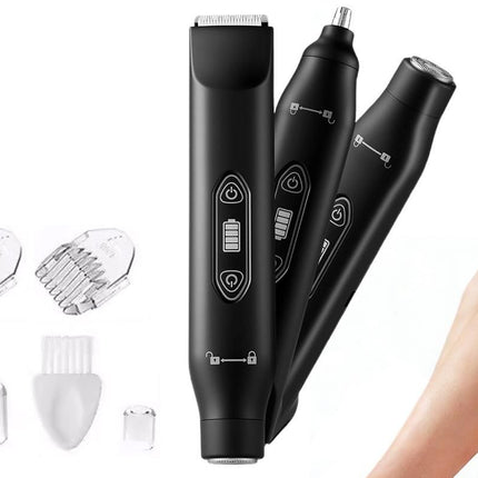 3-in-1 Electric Shaver Nose Hair Trimmer for Face Body Bikini Underarm and Legs - Sky Blue