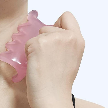 Back Massager Handheld Acupressure Gua Sha Tool for Full Body Muscle Relief -Pink