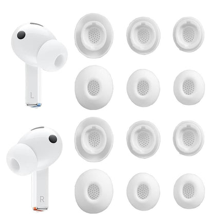 12Pcs Silicone Ear Tips for Samsung Galaxy Buds3 Pro Earbud Covers-White