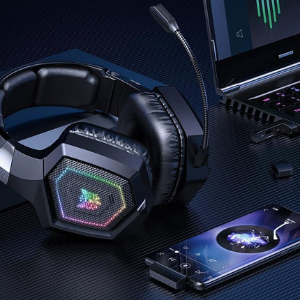 2.4GHz Wireless Gaming Headset with Flip Microphone for PC-Black