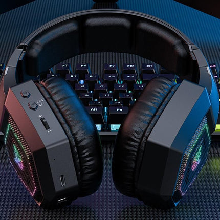 2.4GHz Wireless Gaming Headset with Flip Microphone for PC-Black