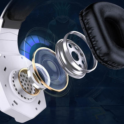 2.4GHz Wireless Gaming Headset with Flip Microphone for PC-White