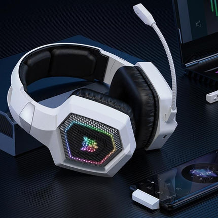 2.4GHz Wireless Gaming Headset with Flip Microphone for PC-White