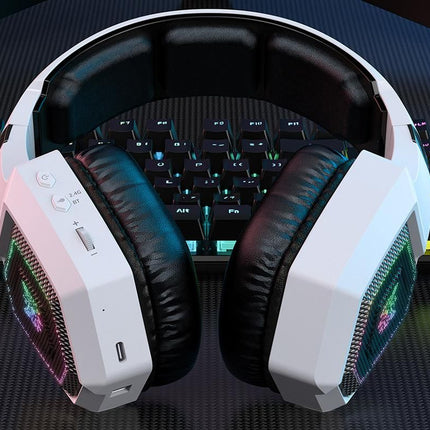 2.4GHz Wireless Gaming Headset with Flip Microphone for PC-White