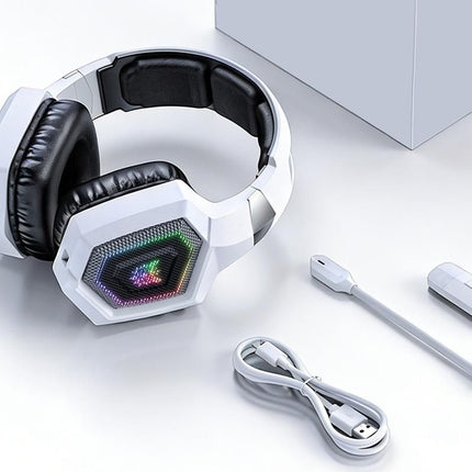 2.4GHz Wireless Gaming Headset with Flip Microphone for PC-White