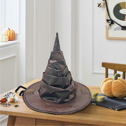 Halloween Wizard Hat Retro-style Adult Witch Hat Pointy Hat With Patch Beggar Hat For Cosplay Halloween Costumes
