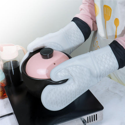 1Pc Oven Mitt Silicone Extra Length - Gray