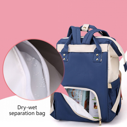 Large Capacity Dry/Wet Separate Nylon Backpack, Multifunctional Portable, Multi-Pocket Baby Diaper Bag Handbag - Green