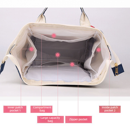 Large Capacity Dry/Wet Separate Nylon Backpack, Multifunctional Portable, Multi-Pocket Baby Diaper Bag Handbag - Light Purple