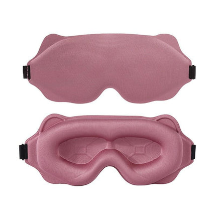 3D Contoured Sleep Mask, Breathable Fabric with Adjustable Strap, Light-Blocking Eye Mask for Sleeping, Napping, and Travel—Pink