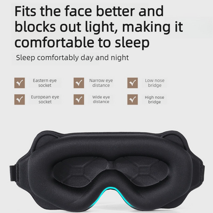 3D Contoured Sleep Mask, Breathable Fabric with Adjustable Strap, Light-Blocking Eye Mask for Sleeping, Napping, and Travel—Pink