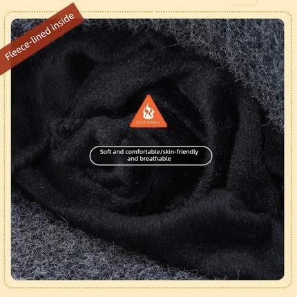 2-Pack - Men's Fleece-Lined Ear Protection Knit Beanie, Warm Thick Winter Hat for Dad or Grandpa - Gray