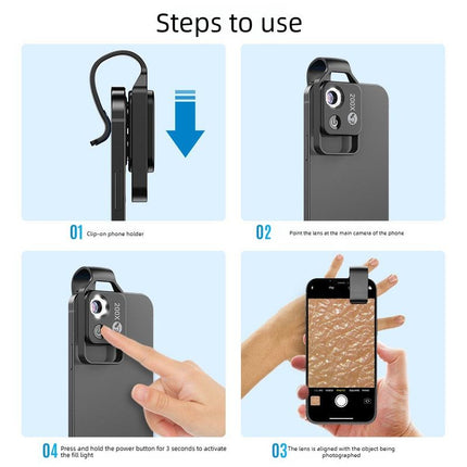 HD 200x Portable Microscope Lens for Smartphones – Kids Educational Science Toy, Biological Experiment Tool with CPL Filter
