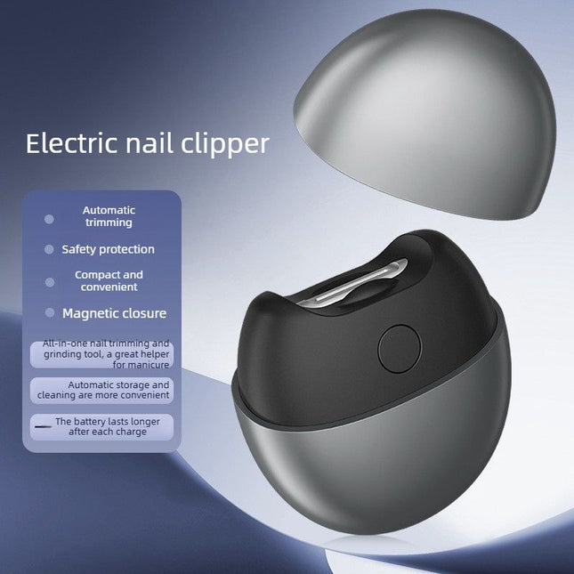 Fully Automatic Electric Nail Trimmer / Clipper – Senior-Friendly Anti-Pinch Portable Design – Grey